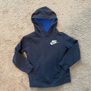 Nike Kids Dark Blue Hoodie with White Logo